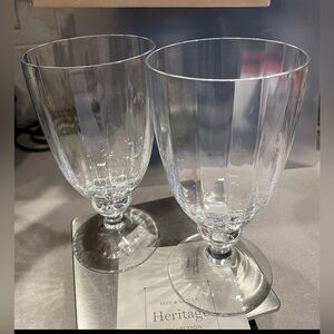 Reed & Barton NEW Box Heritage Collection AUSTIN Crystal Goblet Set Of 2 Glasses